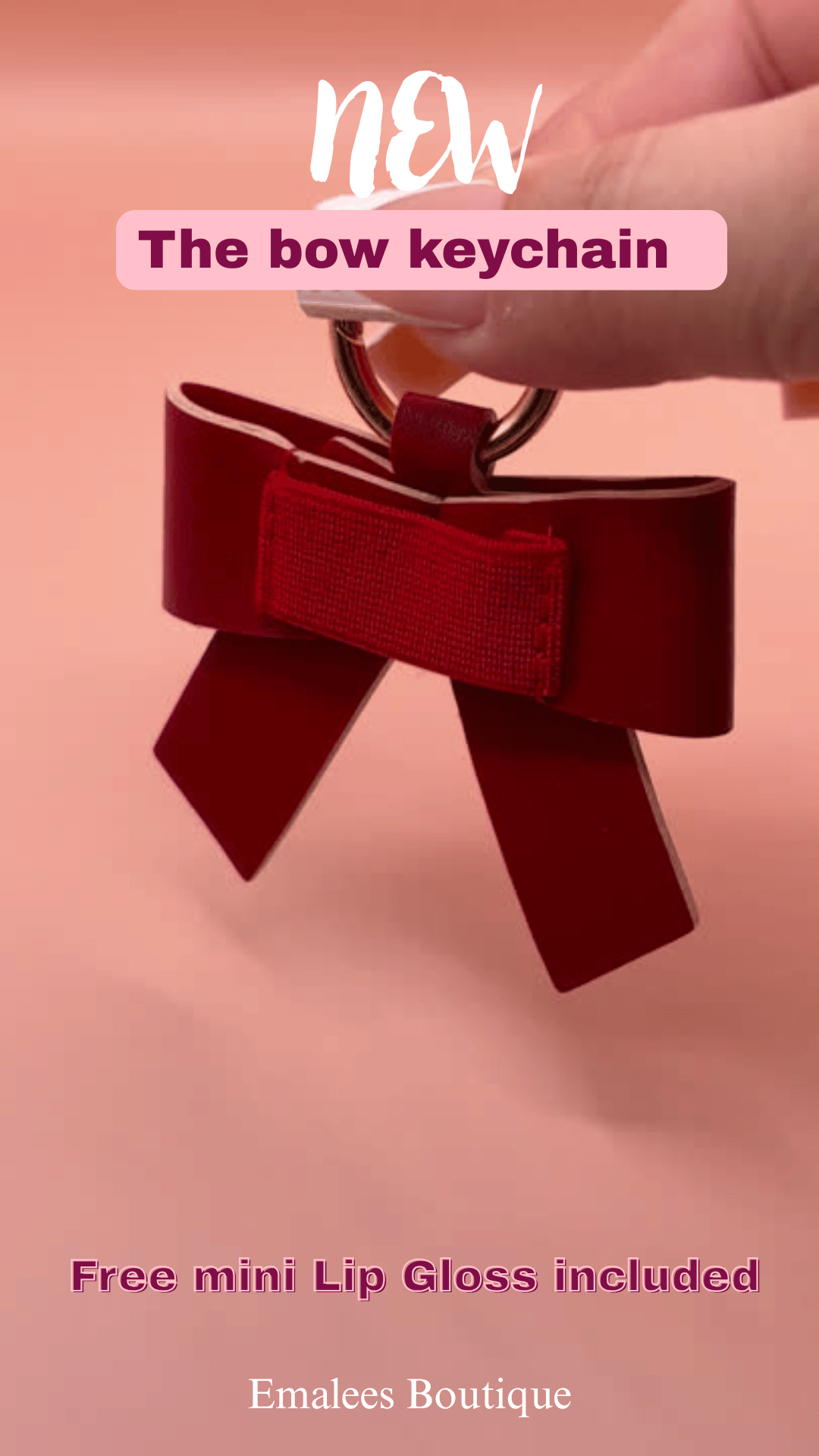 Red Bow with Free lip gloss