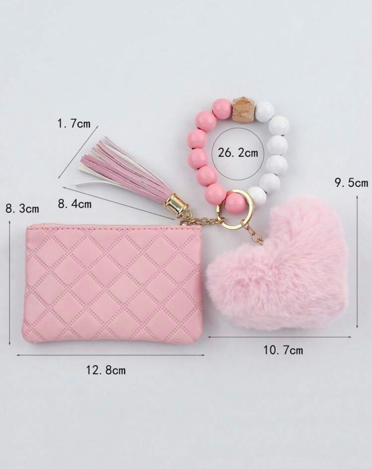 Pink wallet with wristlet